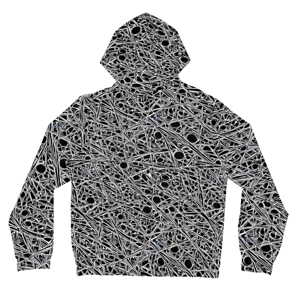 Black Circuit on Women's Full-Zip Hoodie — Back