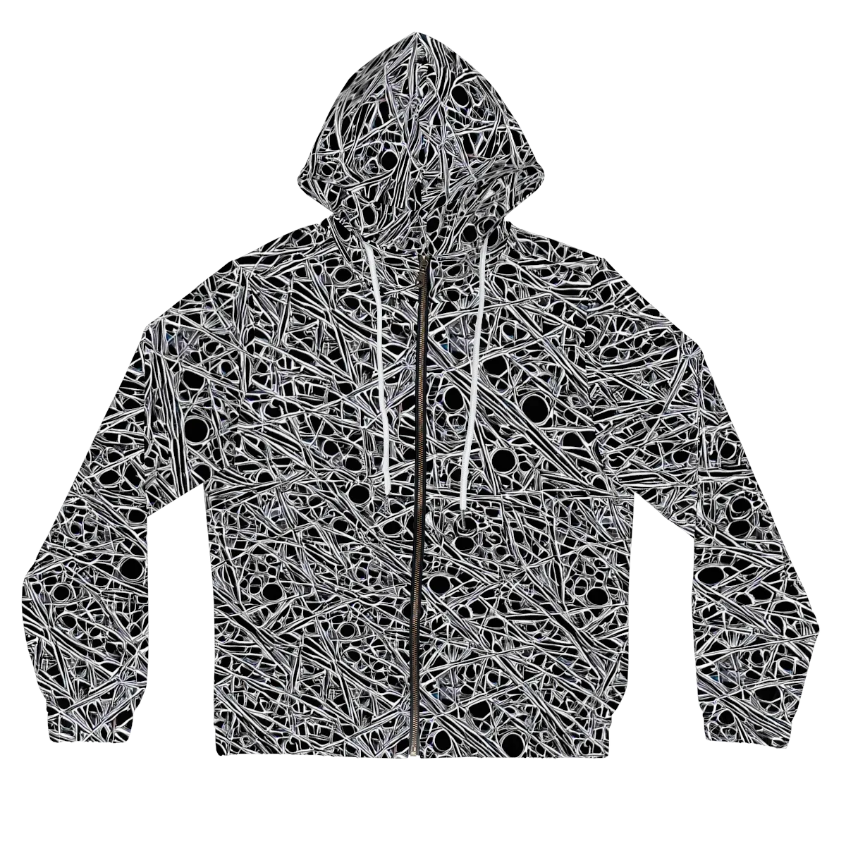 Black Circuit on Women's Full-Zip Hoodie — Front