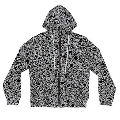 Black Circuit on a Women's Full-Zip Hoodie