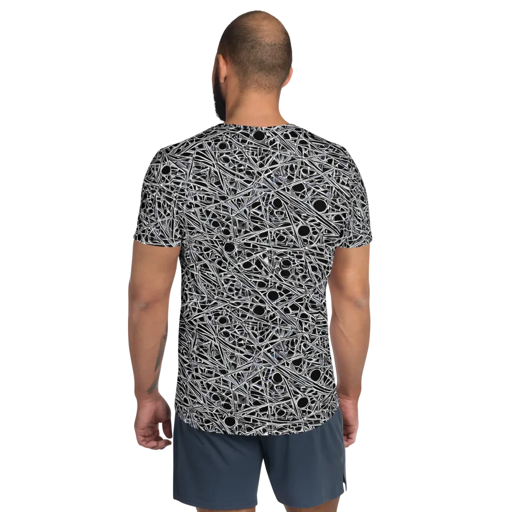 Black Circuit on Men's Athletic T-Shirt — Back