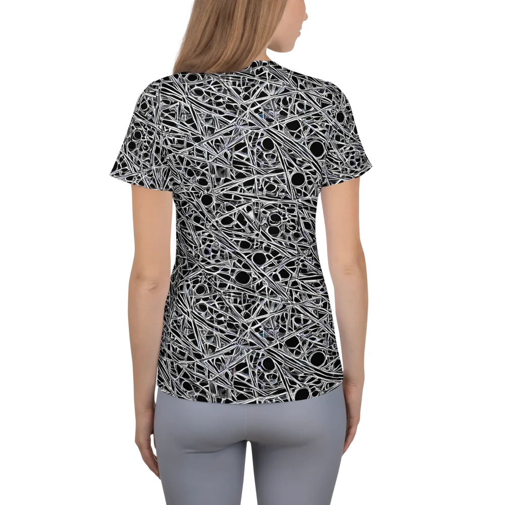 Black Circuit on Women's Athletic T-Shirt — Back
