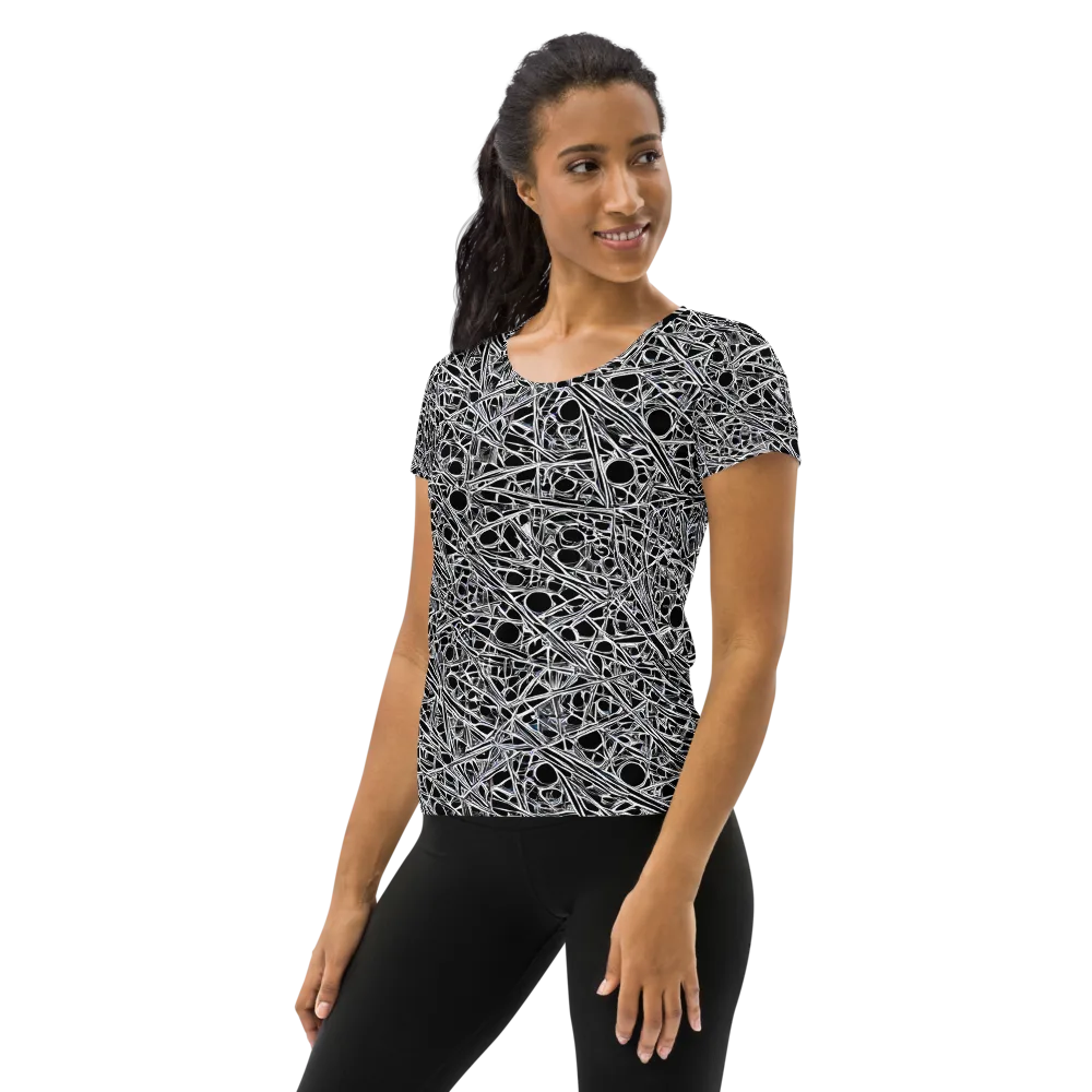 Black Circuit on Women's Athletic T-Shirt — Left
