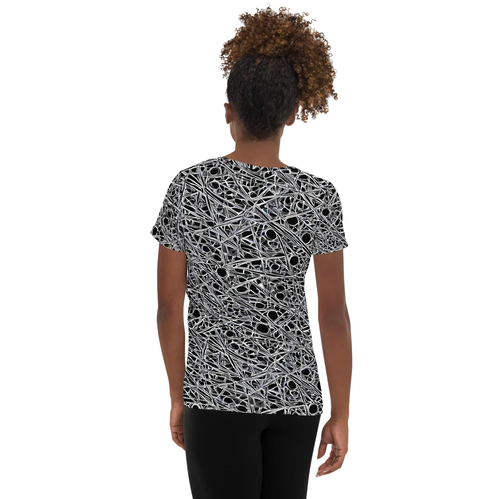 Black Circuit on Women's Athletic T-Shirt — Back