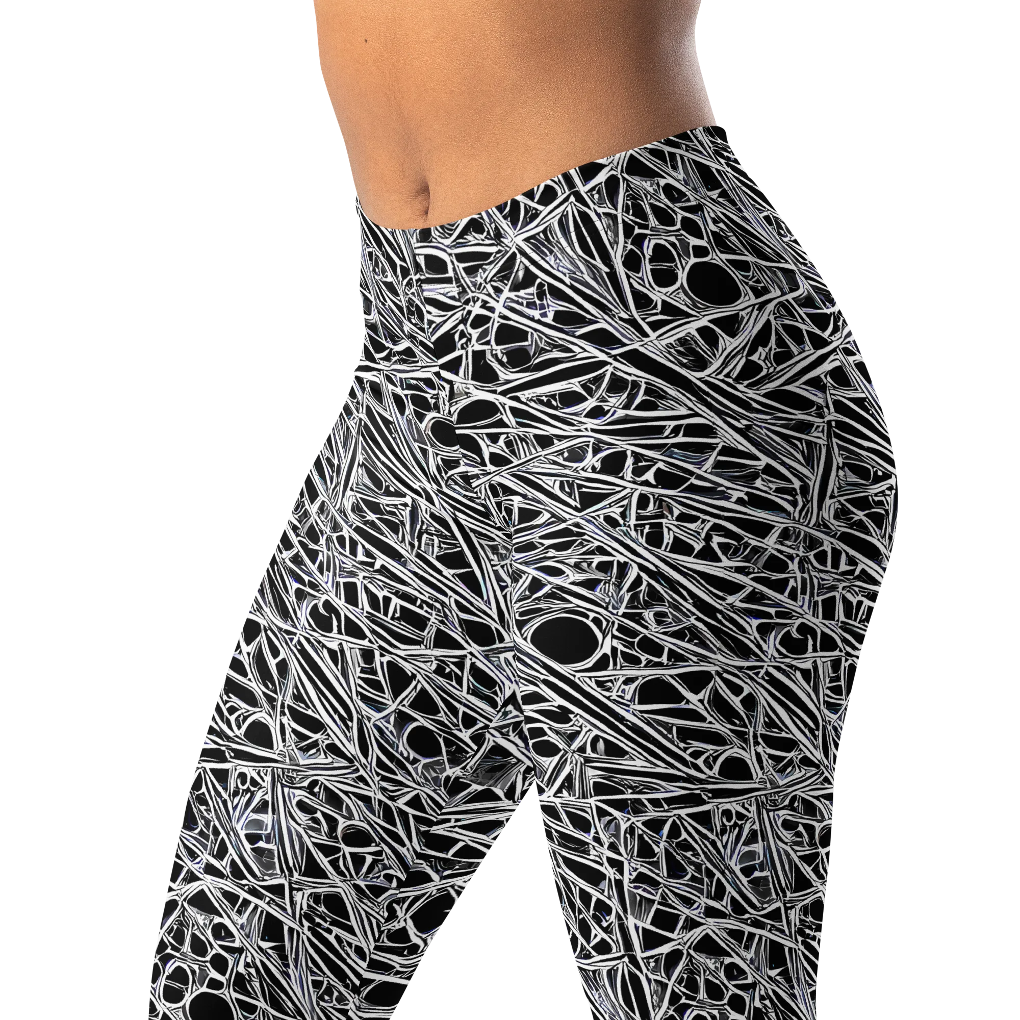Black Circuit on Leggings — Left Front