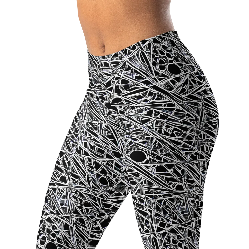 Black Circuit on Leggings — Left Front
