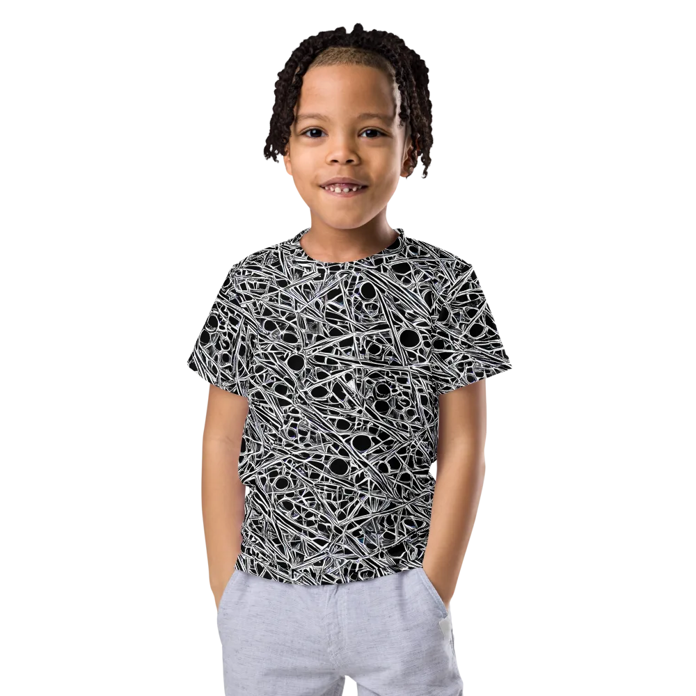 Black Circuit on Kids Crew Neck T-Shirt — Front