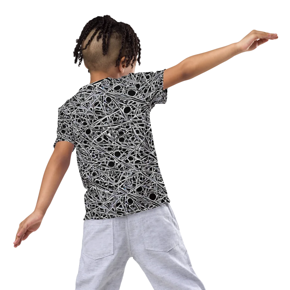 Black Circuit on Kids Crew Neck T-Shirt — Back