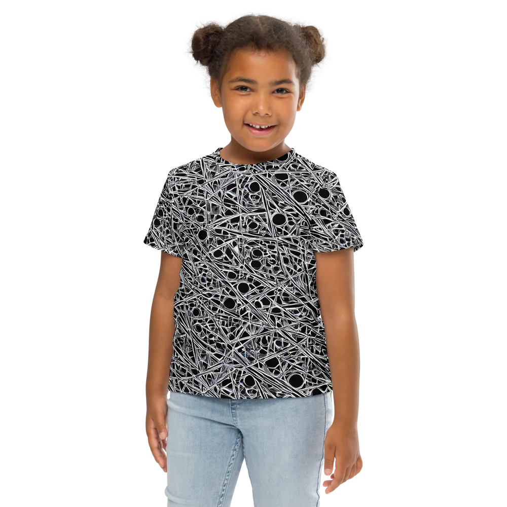 Black Circuit on Kids Crew Neck T-Shirt — Front