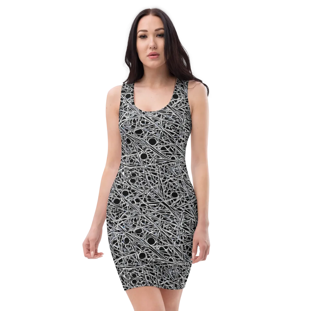 Black Circuit on Bodycon Dress — Front