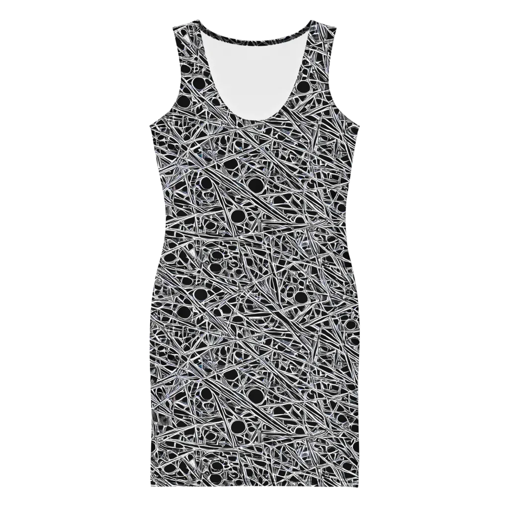Black Circuit on Bodycon Dress — Front