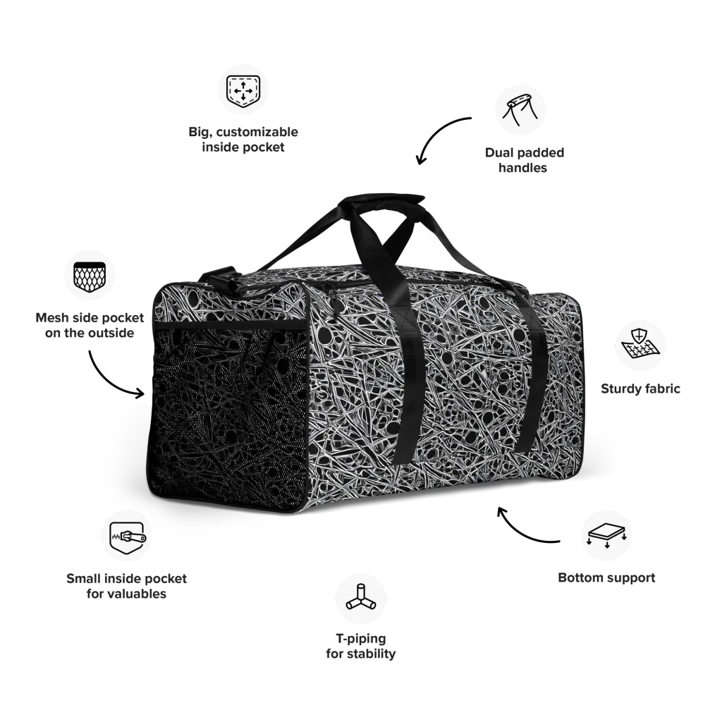 Black Circuit on Duffle Bag — Right Front