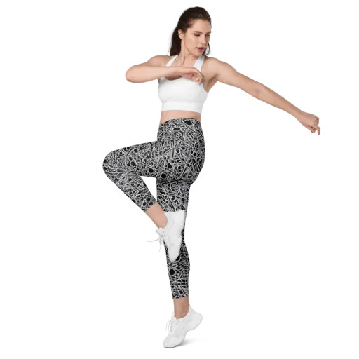 Black Circuit on a Leggings with Pockets