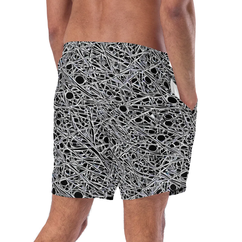 Black Circuit on Swim Trunks — Right Back