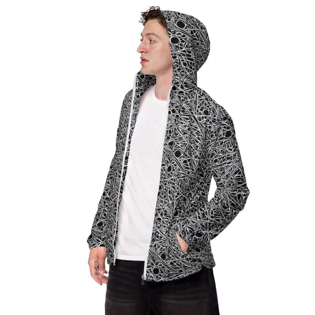Black Circuit on Men's Windbreaker — Left Front