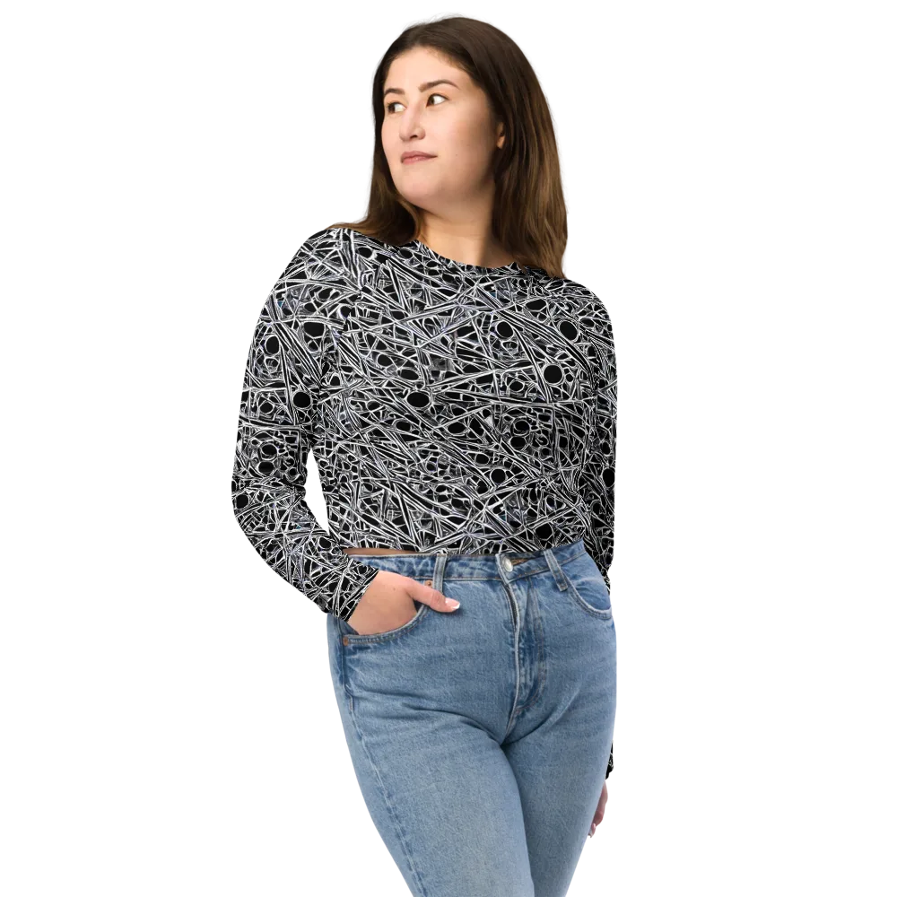 Black Circuit on Long Sleeve Crop Top — Front