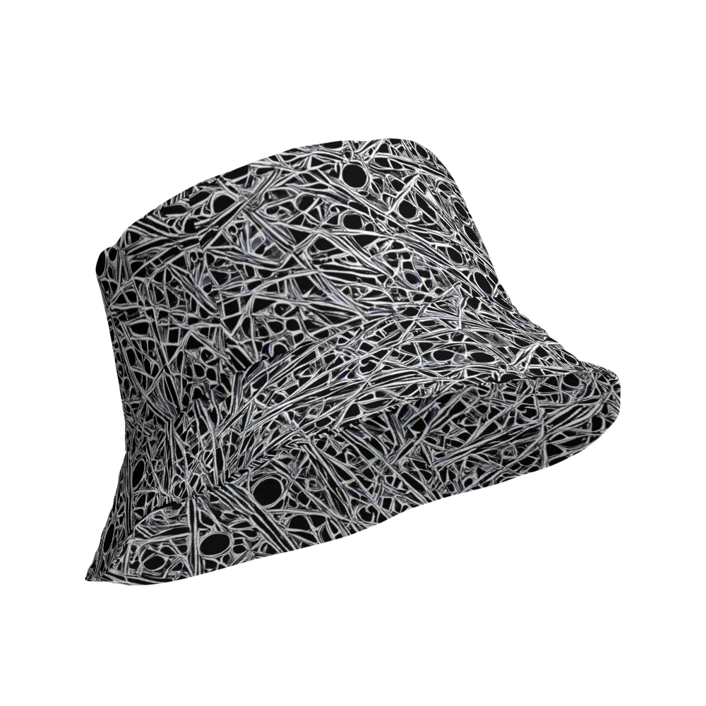 Black Circuit on Reversible Bucket Hat — Product details Outside