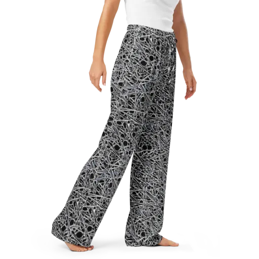 Black Circuit on a Women's Pajama Pants