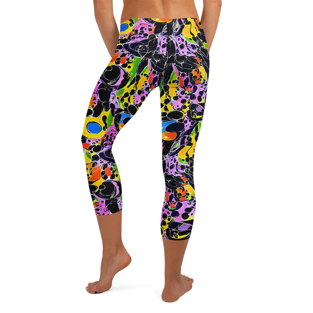 Amoeba Afterdark on Capri Leggings — Back