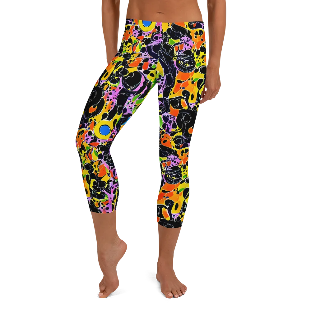 Amoeba Afterdark on Capri Leggings — Front