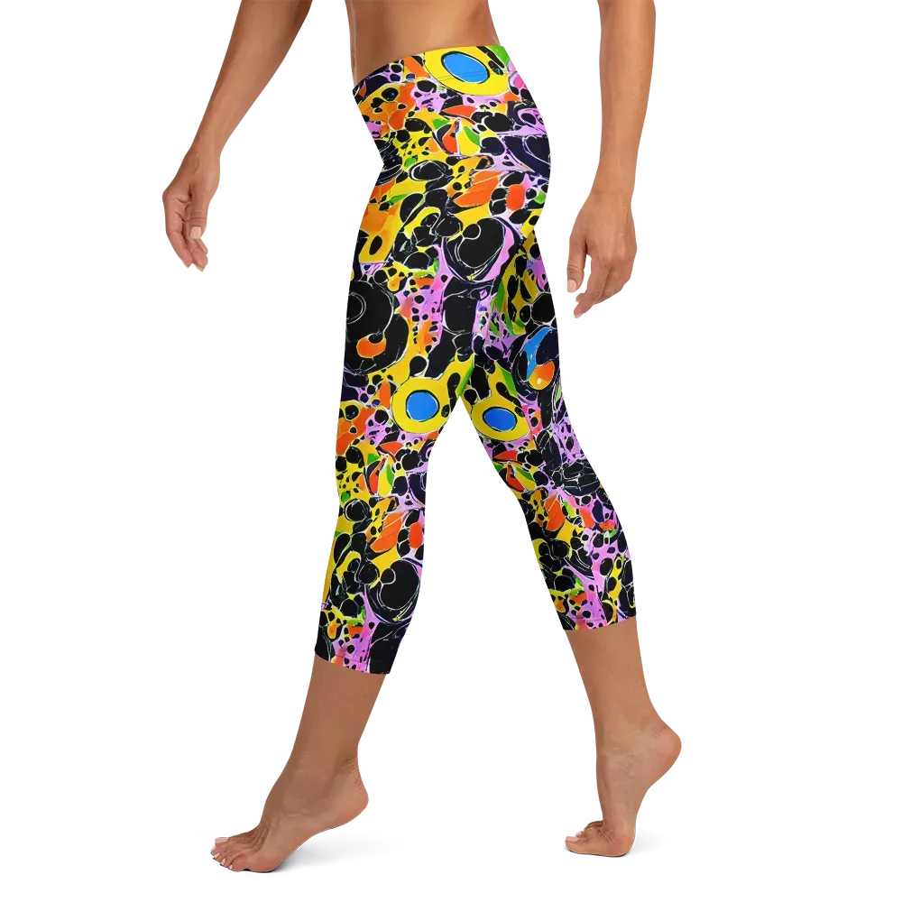 Amoeba Afterdark on Capri Leggings — Left