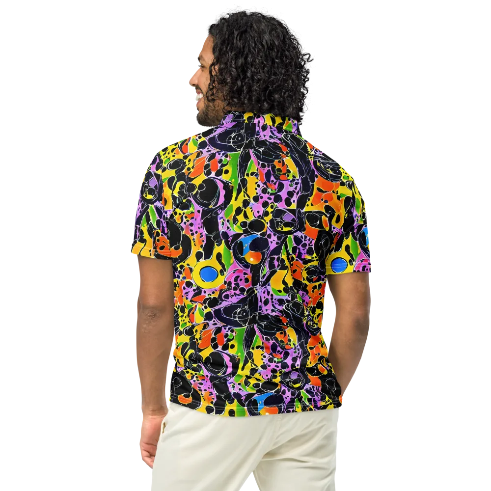 Amoeba Afterdark on Men's Slim Fit Polo Shirt — Back