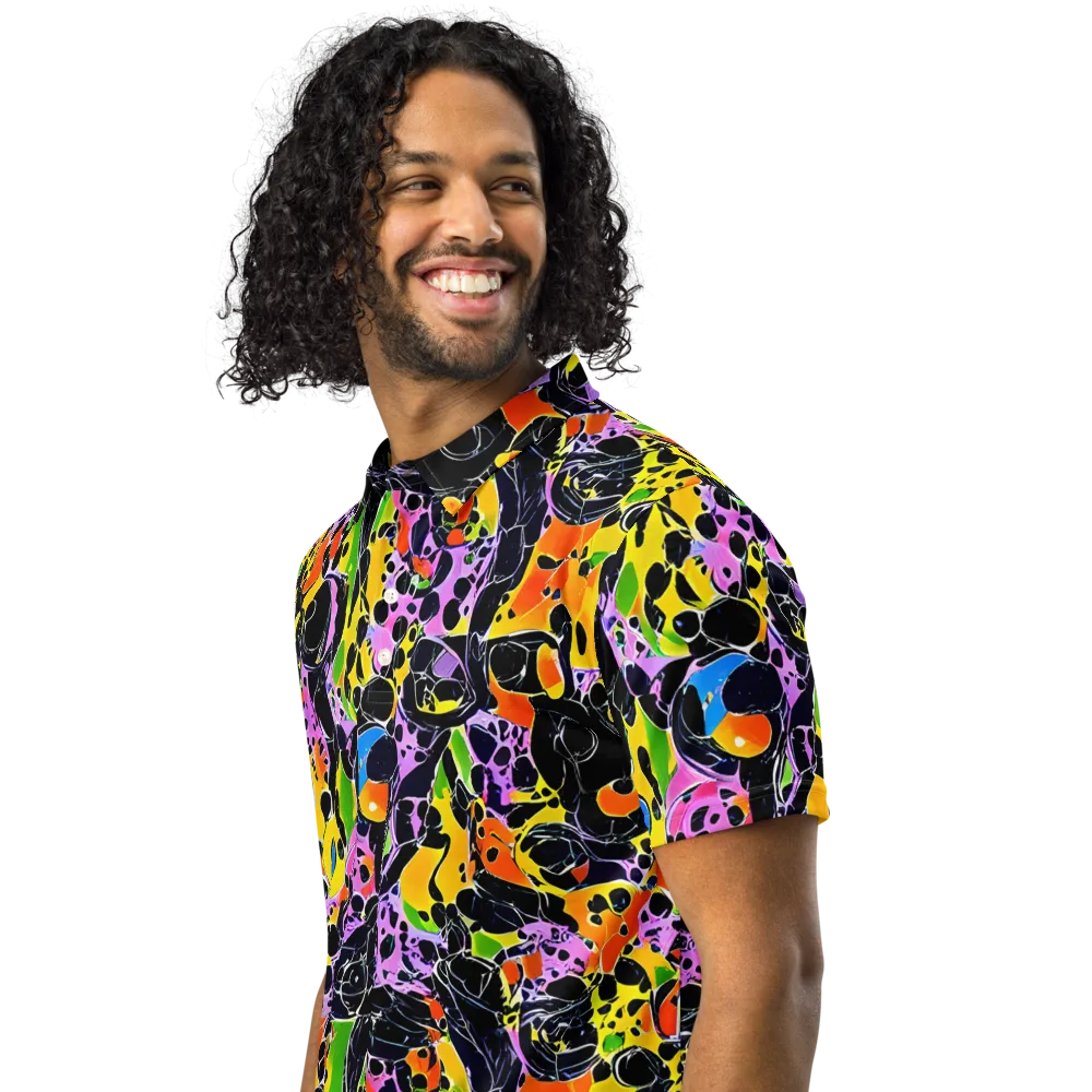 Amoeba Afterdark on Men's Slim Fit Polo Shirt — Left Front