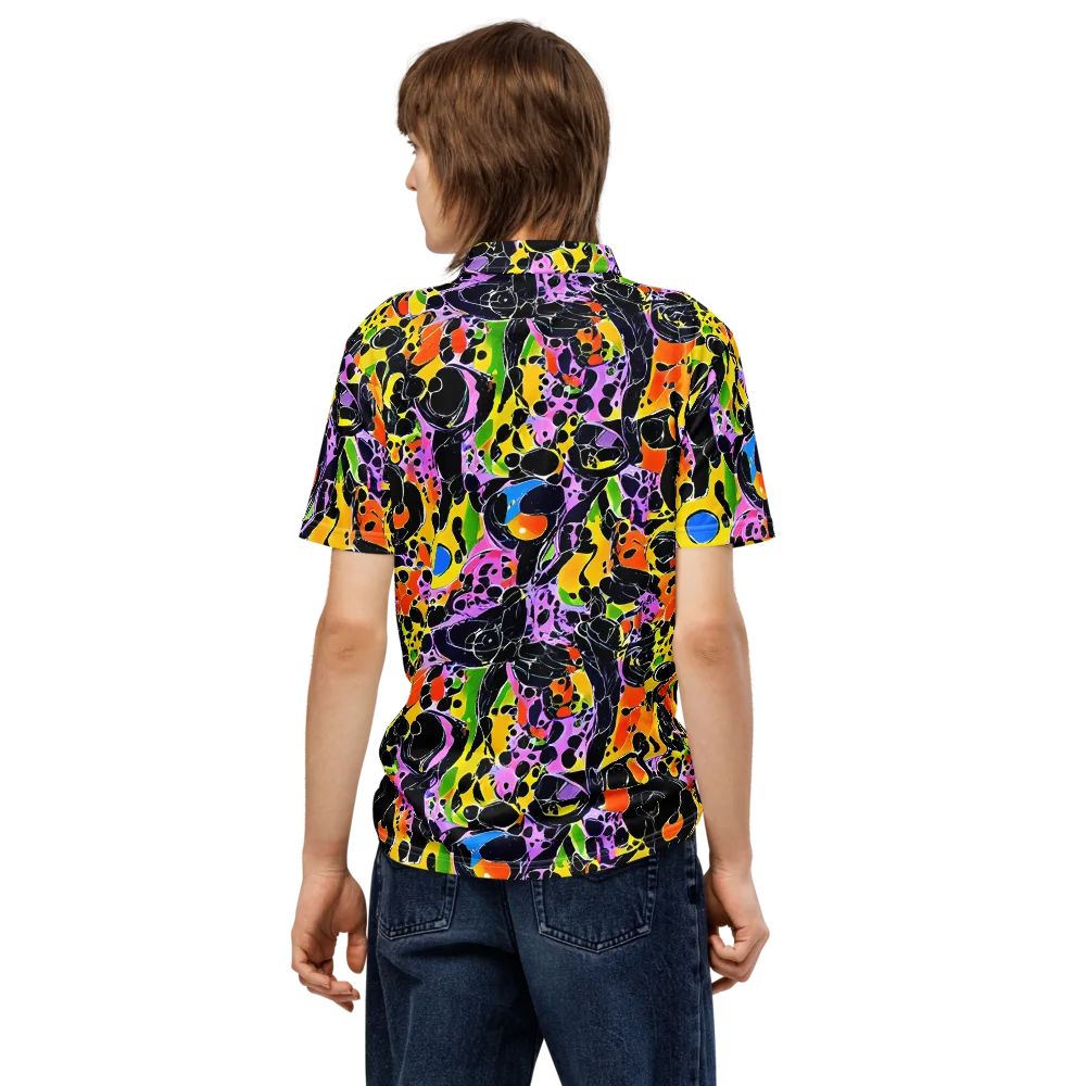 Amoeba Afterdark on Men's Slim Fit Polo Shirt — Back