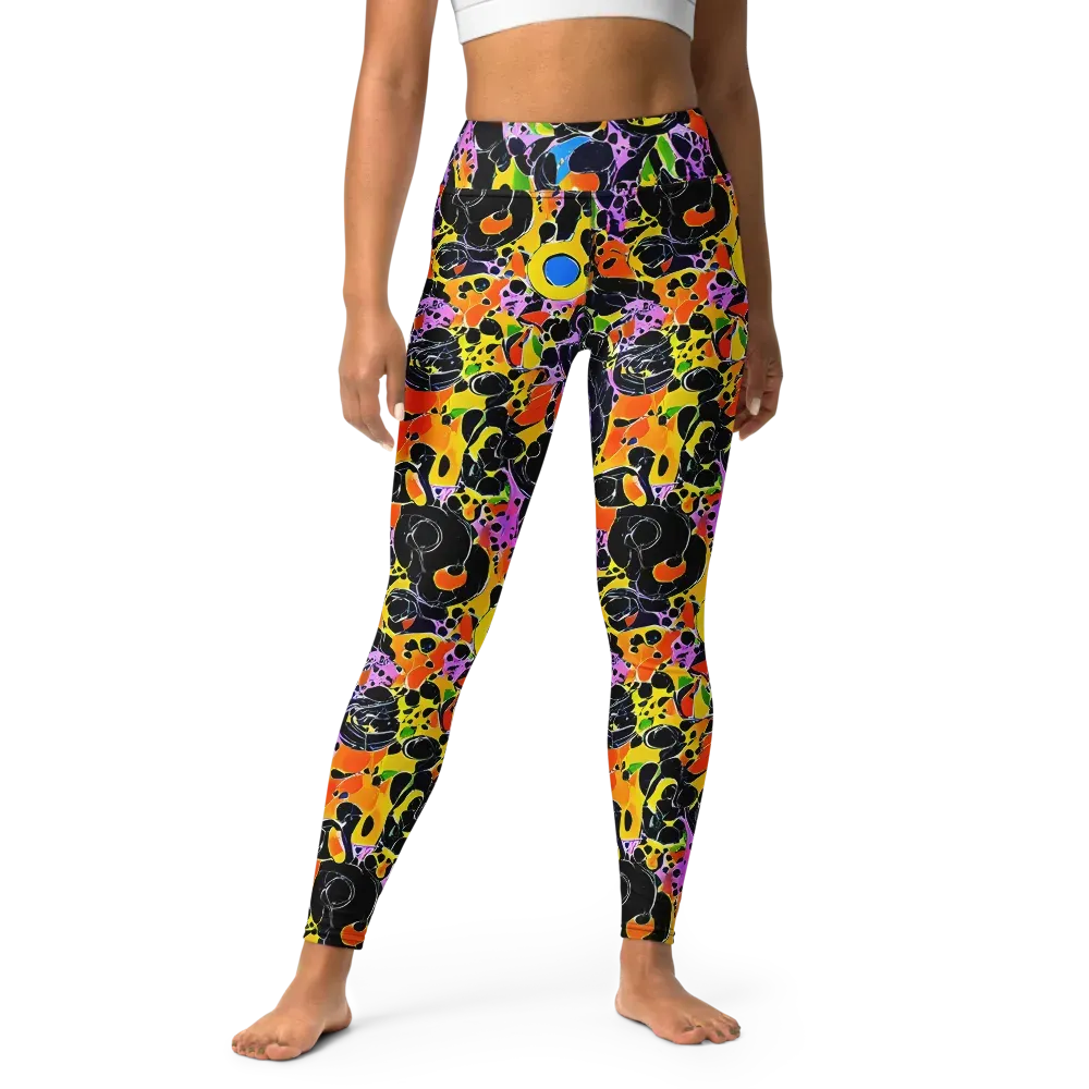 Amoeba Afterdark on Yoga Leggings — Front