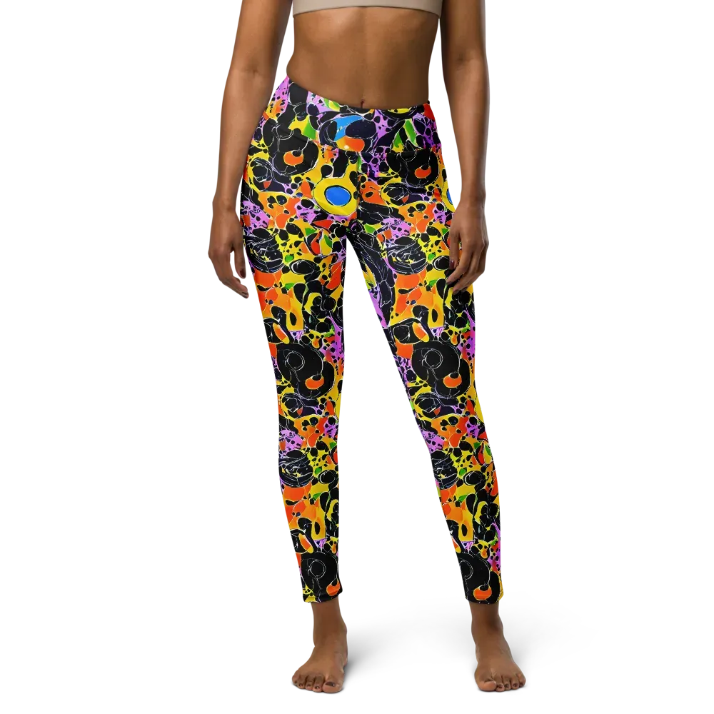 Amoeba Afterdark on Yoga Leggings — Front
