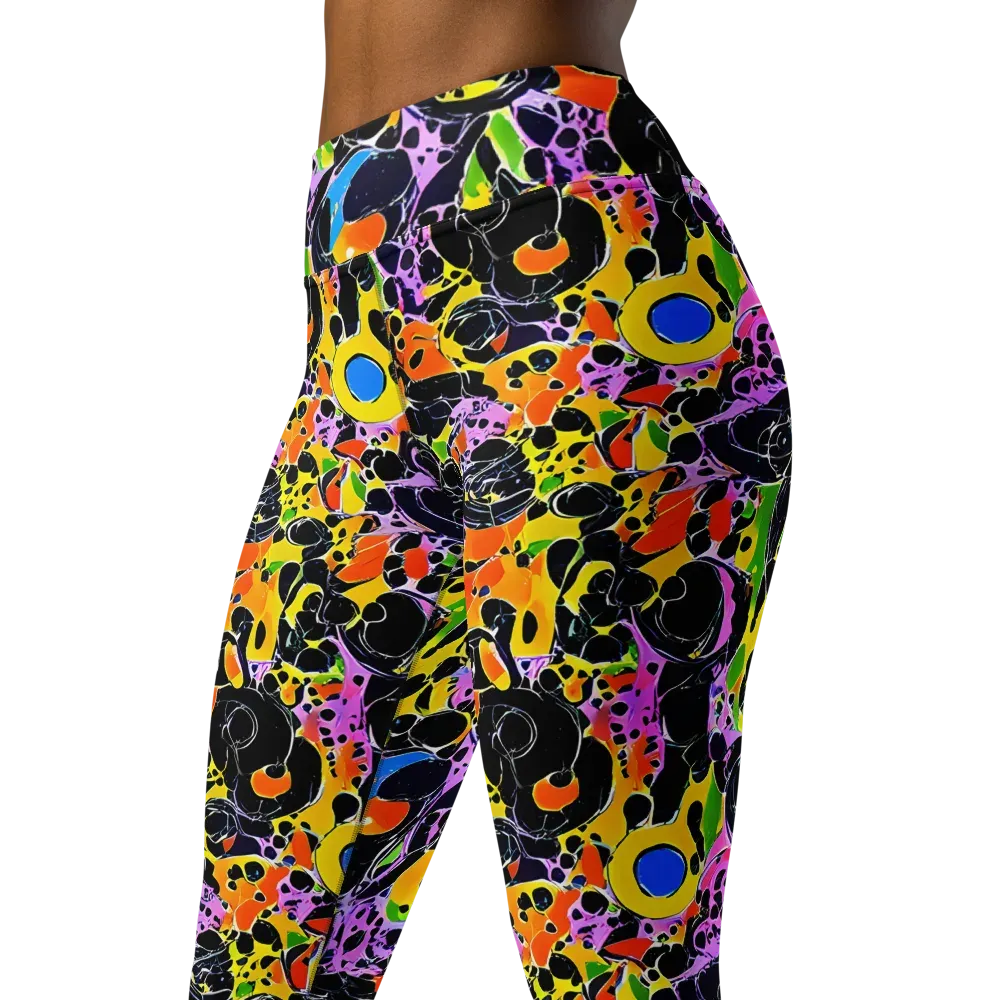 Amoeba Afterdark on Yoga Leggings — Left Front