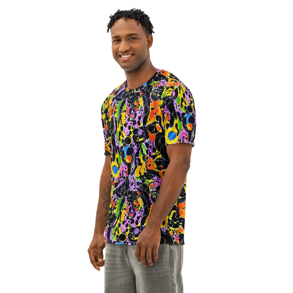 Amoeba Afterdark on Men's Cotton Crew Neck T-Shirt — Left Front