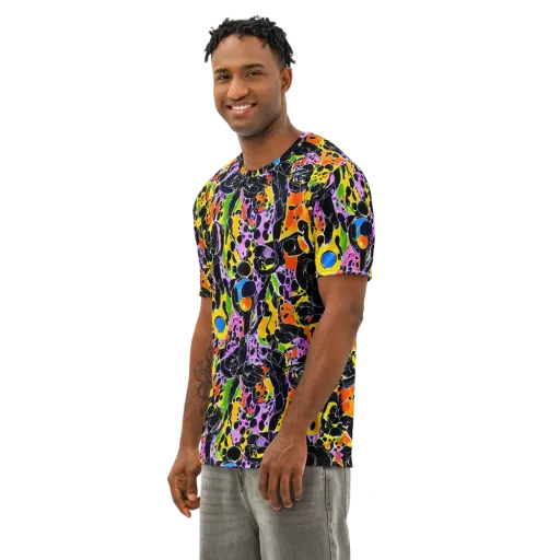 Amoeba Afterdark on a Men's Cotton Crew Neck T-Shirt