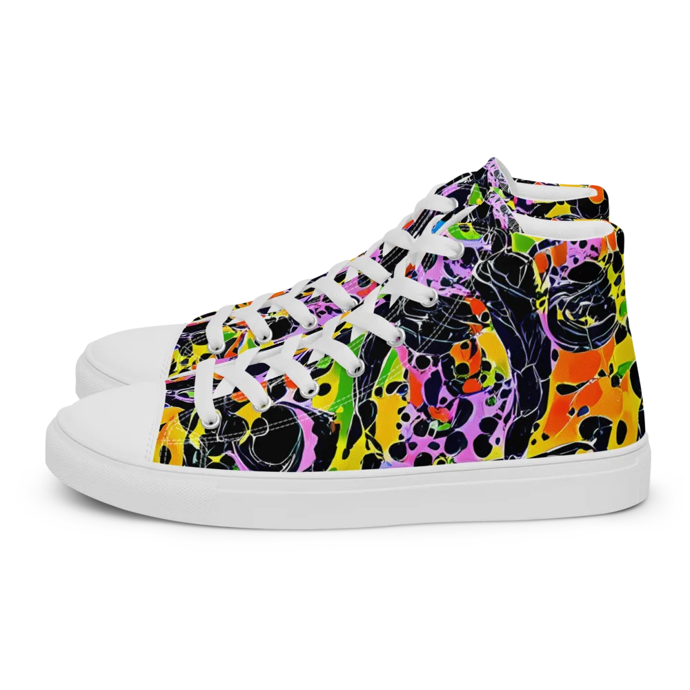 Amoeba Afterdark on Men's High Top Canvas Shoes — Left