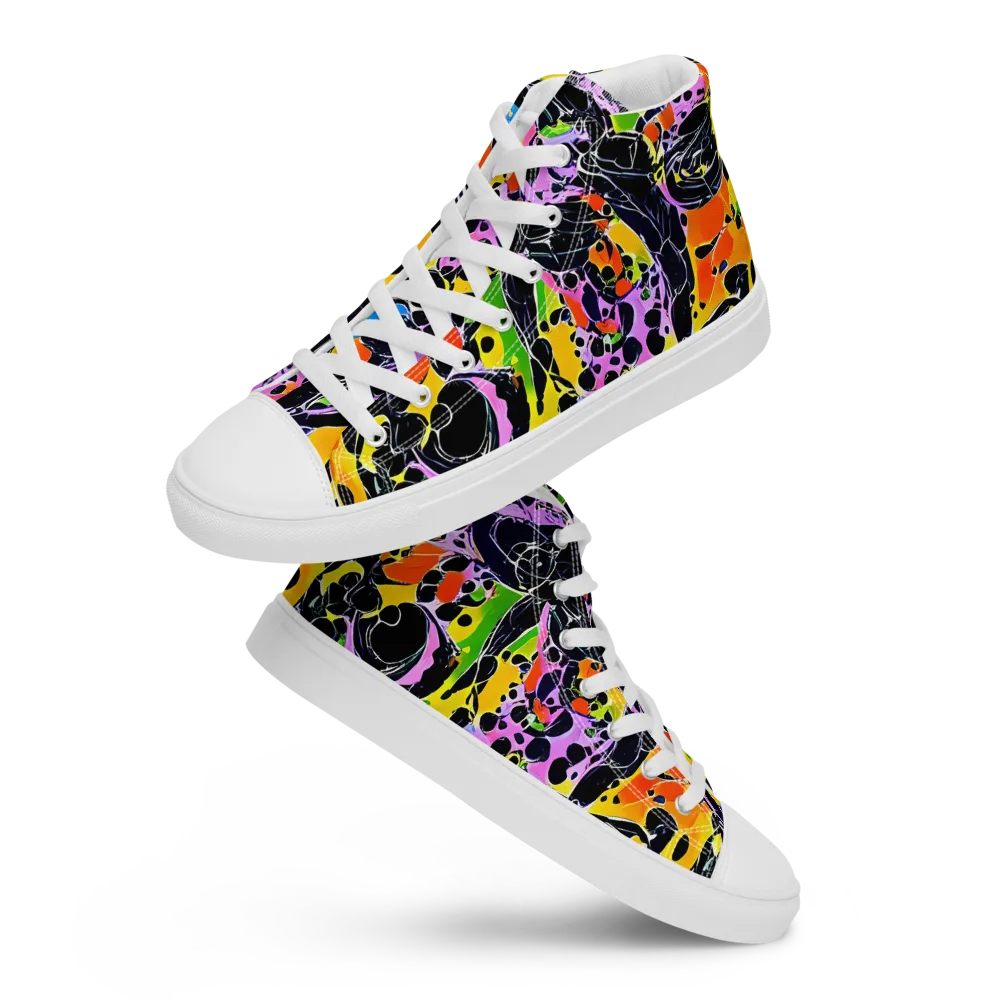 Amoeba Afterdark on Men's High Top Canvas Shoes — Front