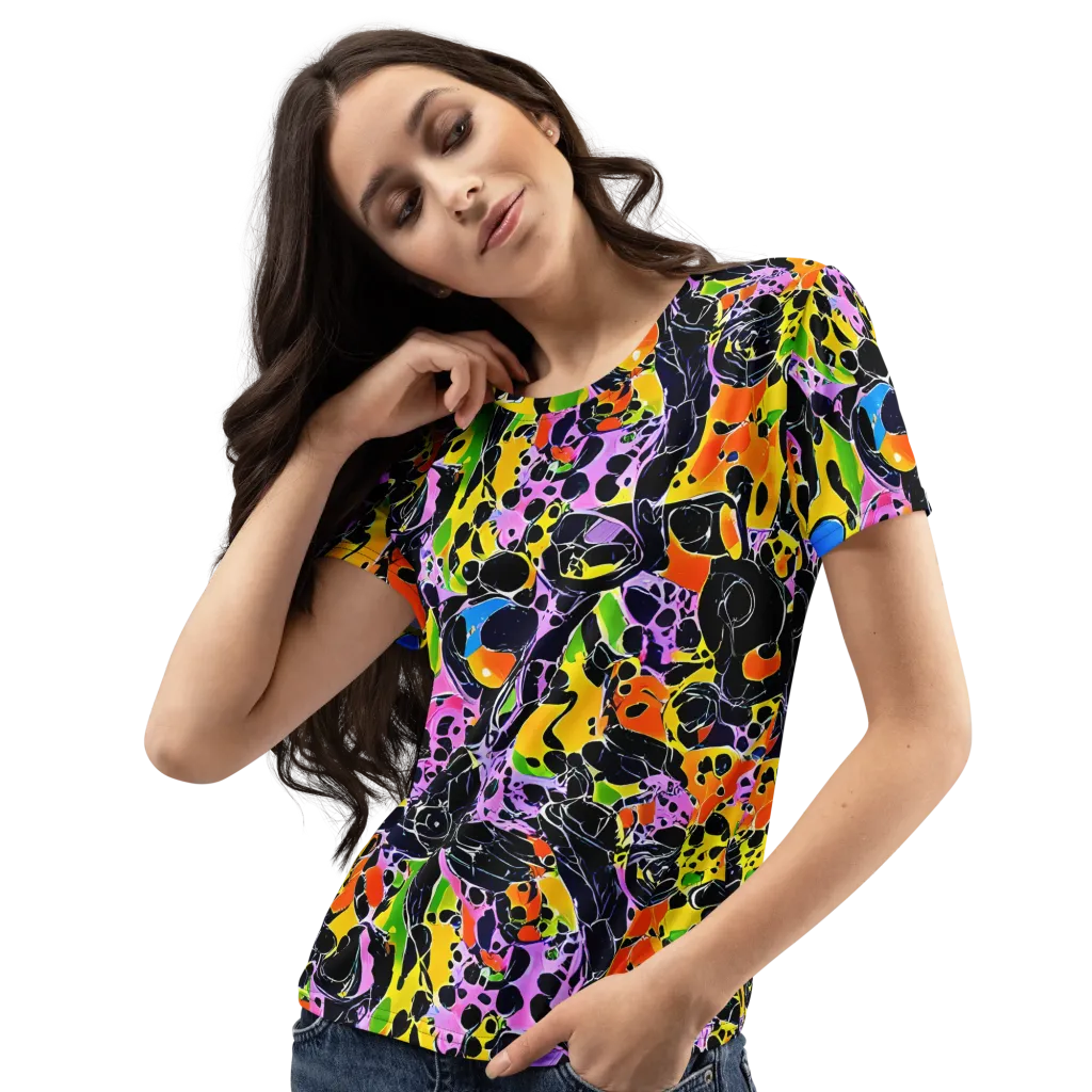 Amoeba Afterdark on Women's Crew Neck T-Shirt — Left Front