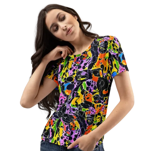 Amoeba Afterdark on a Women's Crew Neck T-Shirt