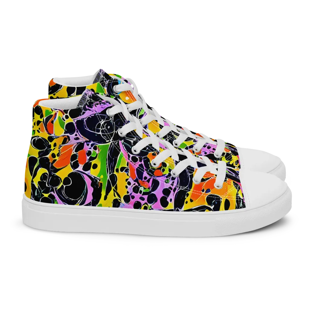 Amoeba Afterdark on Women's High Top Canvas Shoes — Right