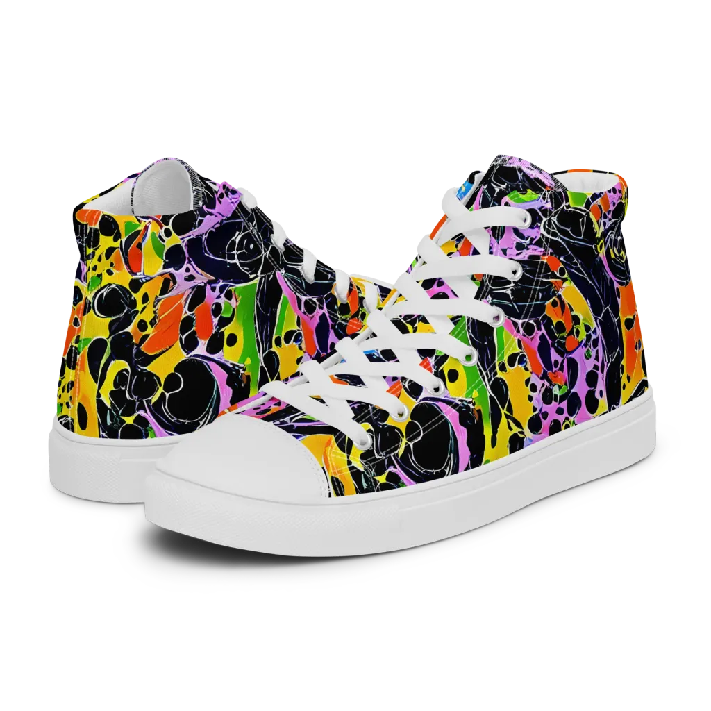 Amoeba Afterdark on Women's High Top Canvas Shoes — Left