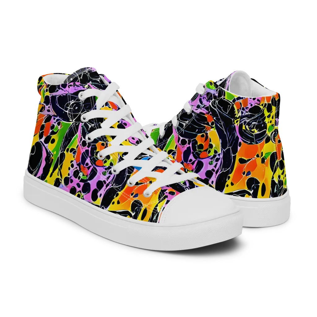 Amoeba Afterdark on Women's High Top Canvas Shoes — Right