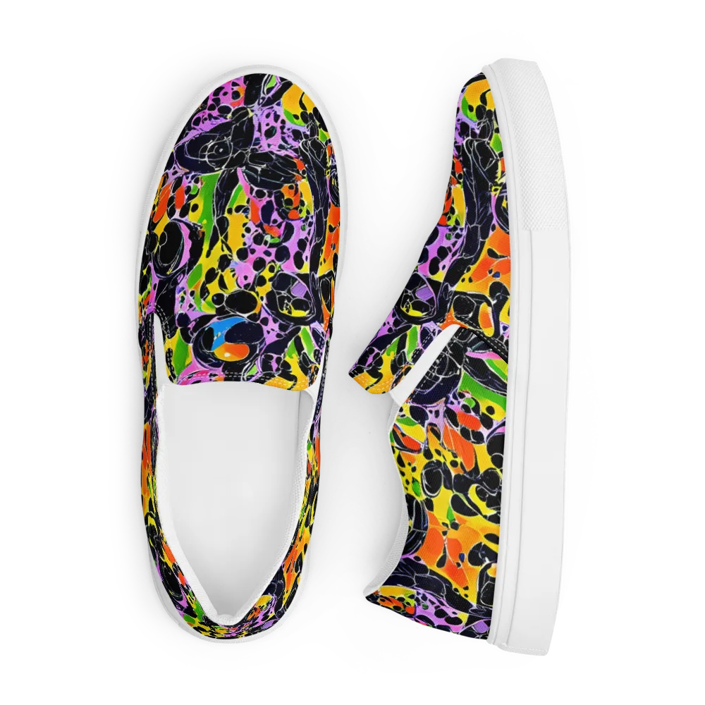 Amoeba Afterdark on Men's Slip-On Canvas Shoes — Front