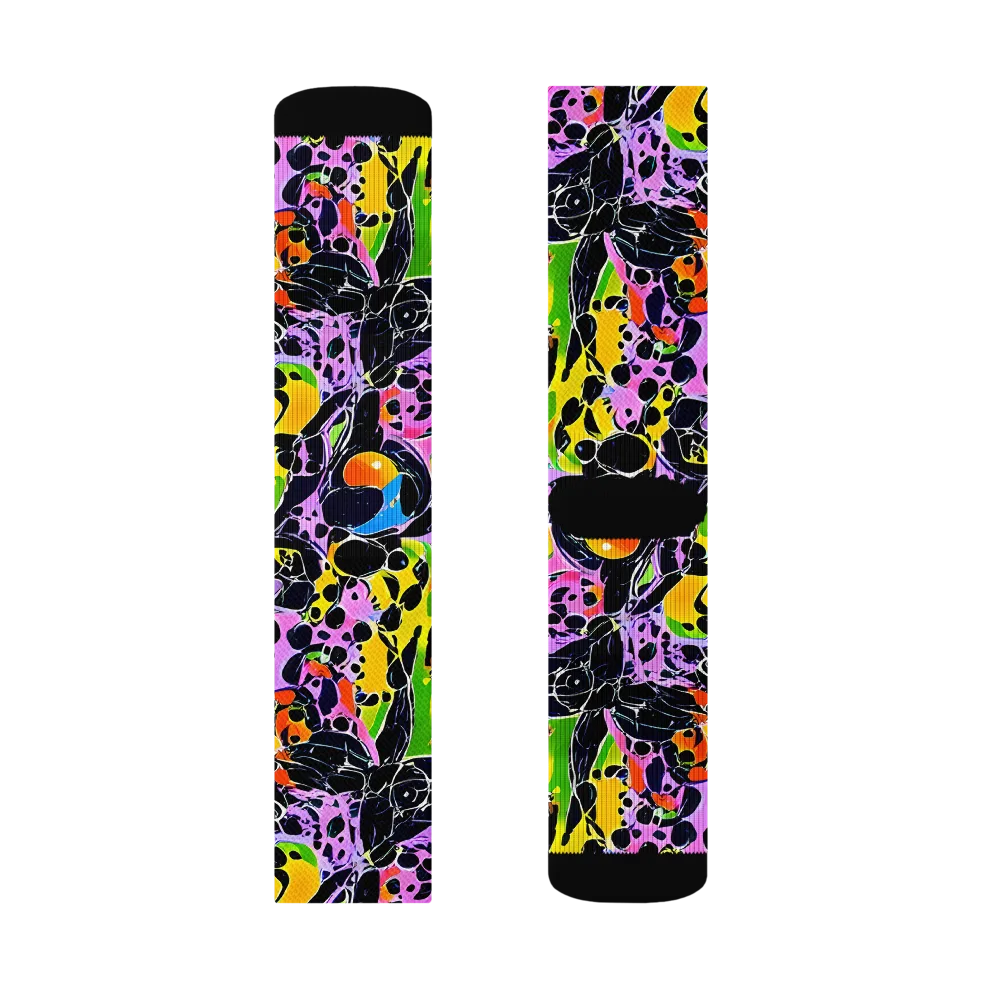 Amoeba Afterdark on Socks — Right Sock