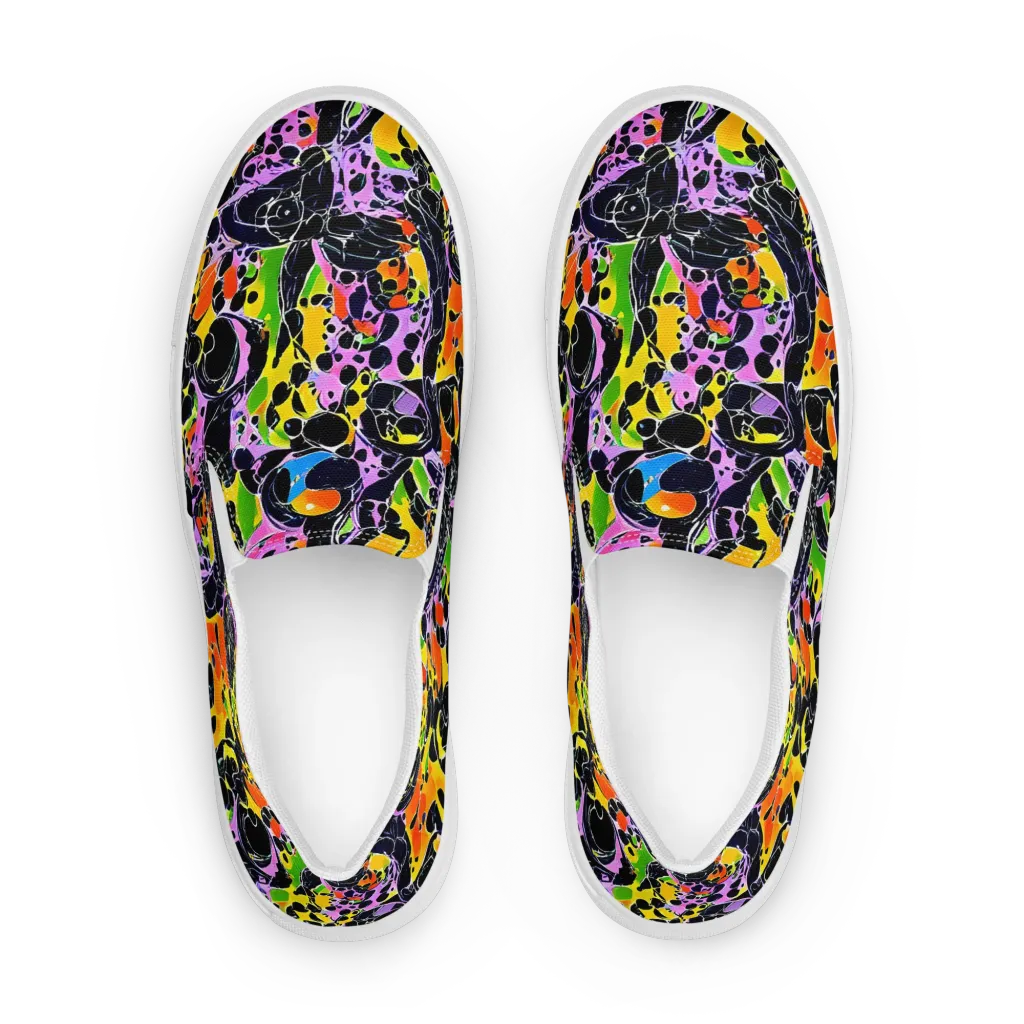 Amoeba Afterdark on Women's Slip-On Canvas Shoes — Front