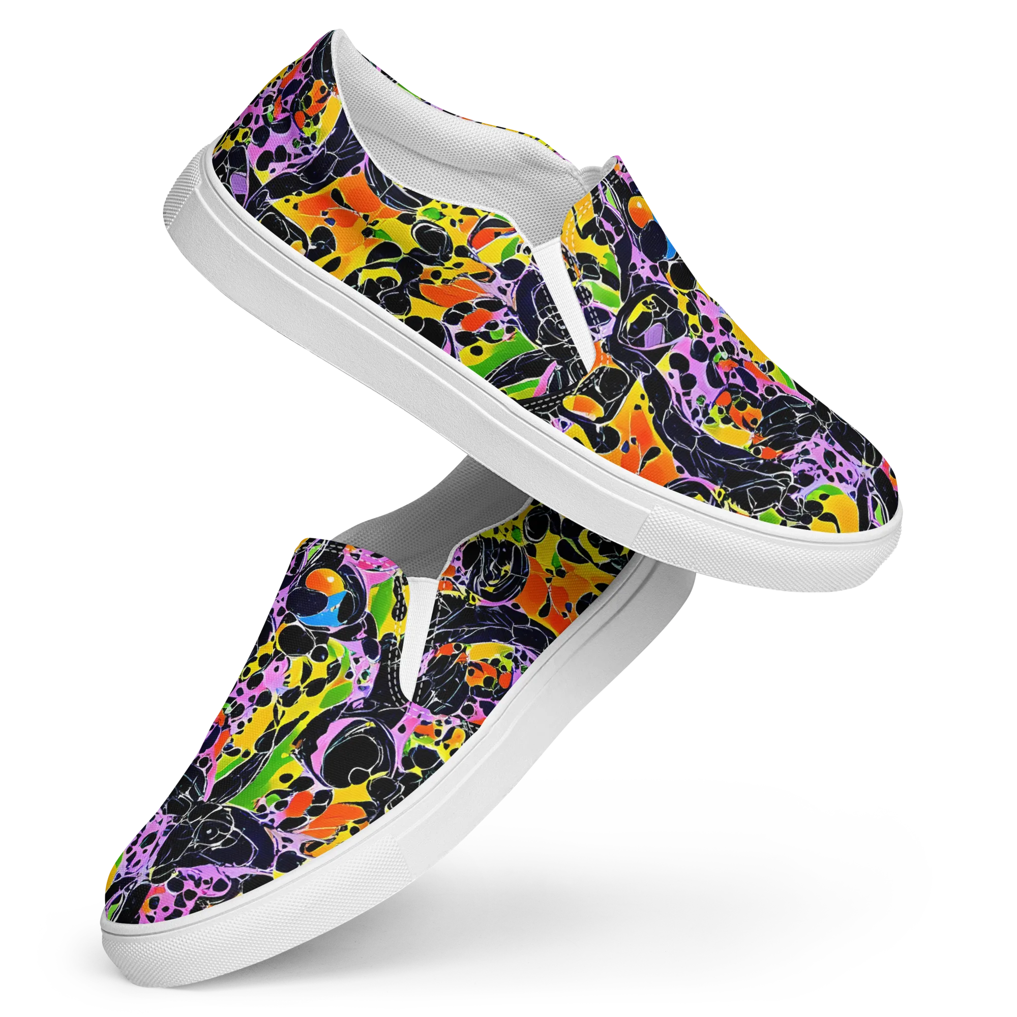 Amoeba Afterdark on Women's Slip-On Canvas Shoes — Front
