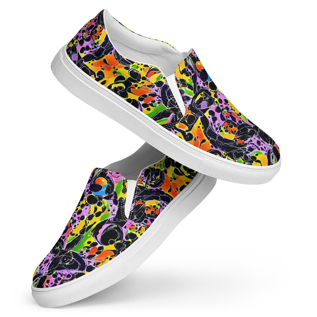 Amoeba Afterdark on Women's Slip-On Canvas Shoes — Front
