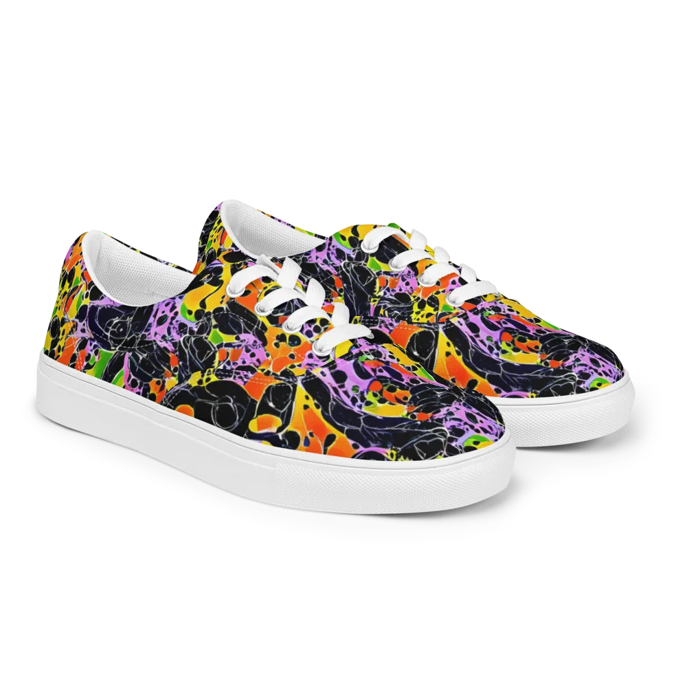 Amoeba Afterdark on Men's Lace-Up Canvas Shoes — Right Front