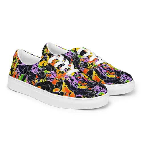 Amoeba Afterdark on a Men's Lace-Up Canvas Shoes