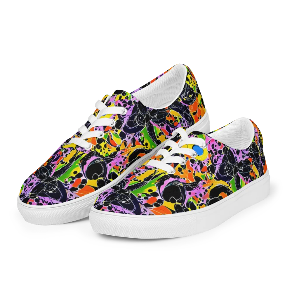 Amoeba Afterdark on Men's Lace-Up Canvas Shoes — Left Front