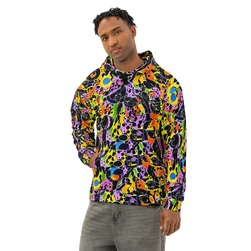 Amoeba Afterdark on Cotton Hoodie — Left Front