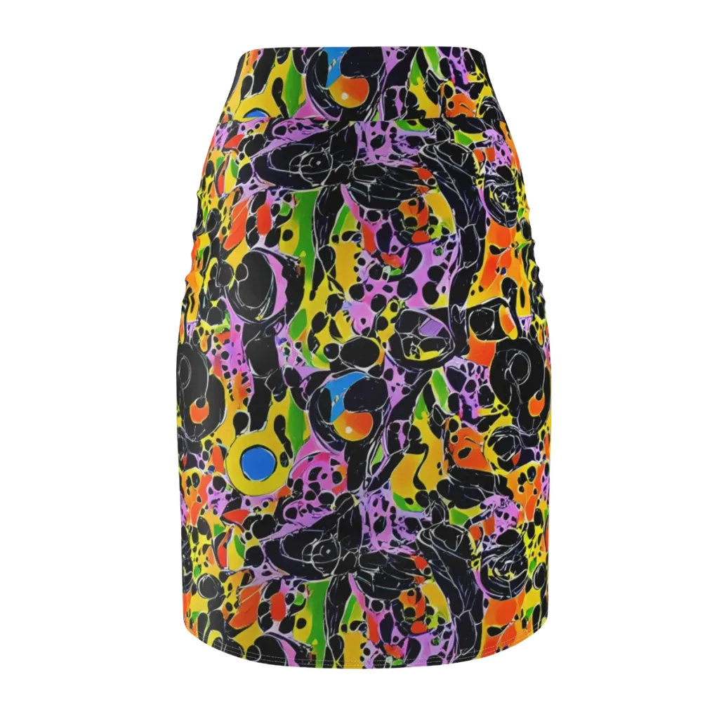 Amoeba Afterdark on Pencil Skirt — Back