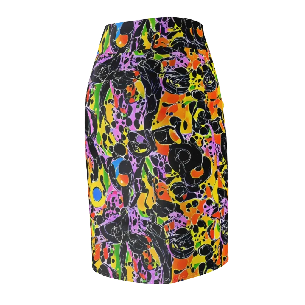 Amoeba Afterdark on Pencil Skirt — Back Side